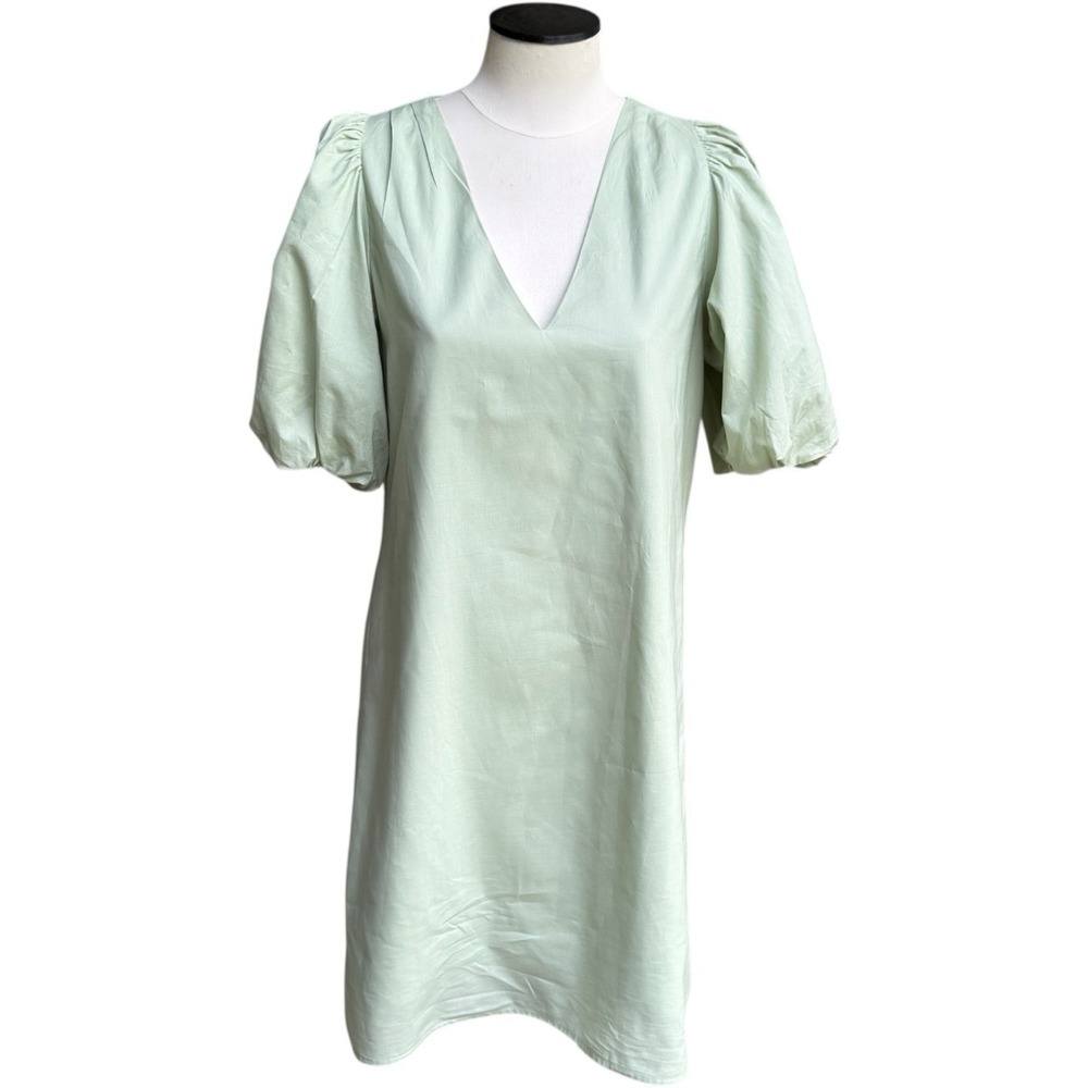 ANNA CATE Haley‎ Shift Mini Dress Size 6 Mint Green 100% Cotton Classic Resort